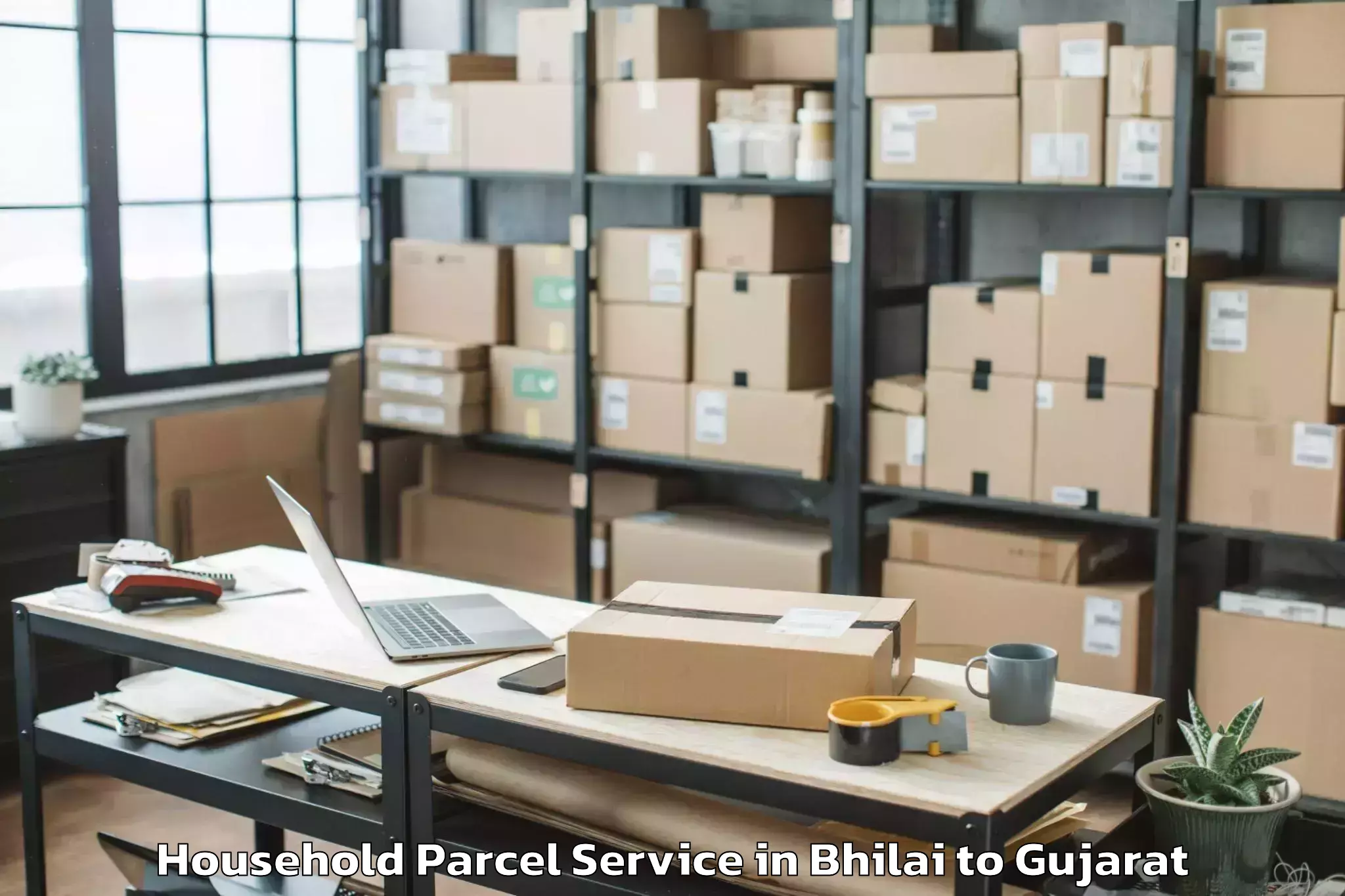 Top Bhilai to Porbandar Airport Pbd Household Parcel Available